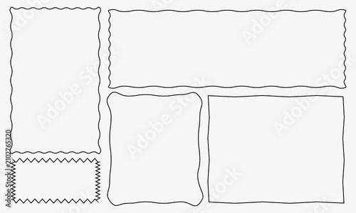 Foto Rectangle doodle frame set