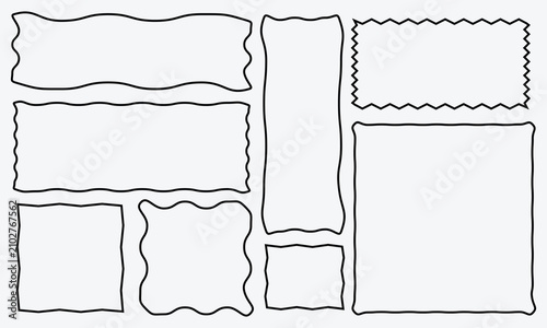 Foto Rectangle doodle frame set