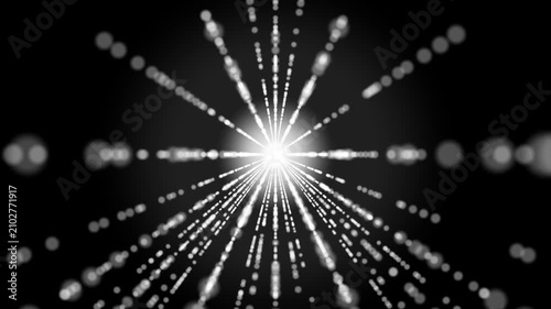 White glitter light burst animation, glowing radial sparkle rays, luxury magic particles, bright star explosion, bokeh light overlay, black background, seamless loop, 4k