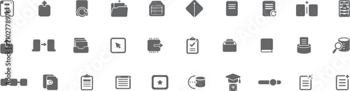 Generative AI Workflow icon set. Solid icon collection. Vector illustration.