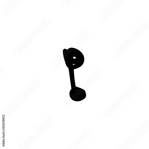 Fotografie Black musical note on white background with background notation composition