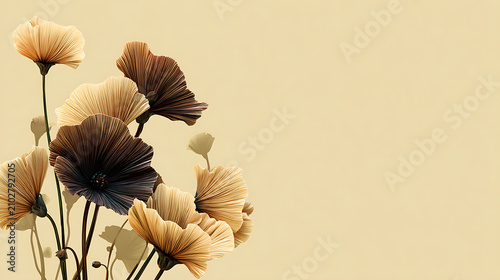 delicate floral illustration of blooming magnolia flowers and branches on teal backdrop
