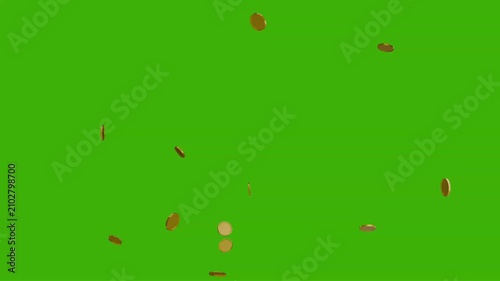 Floating Gold Coins Green Screen