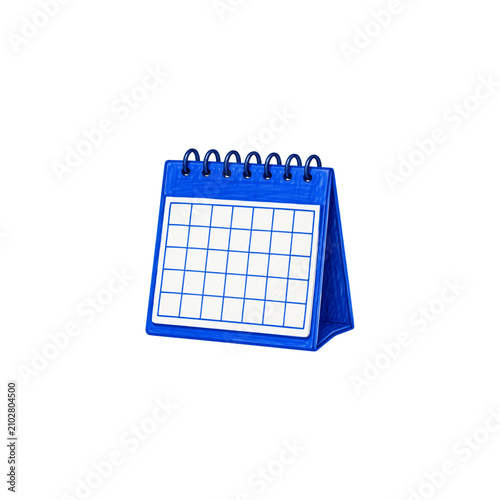 Blue Calendar Hand Drawn Clipart on Transparent Background