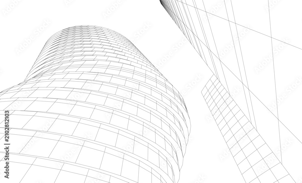 Fototapeta premium architectural buildings vector 3d illustration