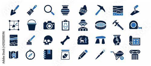 Tableau sur toile Collection of various tools icons.