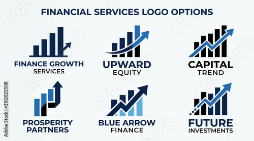 Financial Services Logo Options: Upward Growth, Equity, Capital, Prosperity, Future Investments