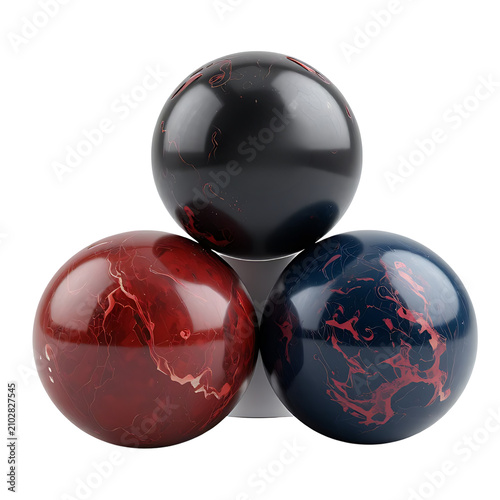 Bowling Ball Collection Arrangement Isolated on White PNG 