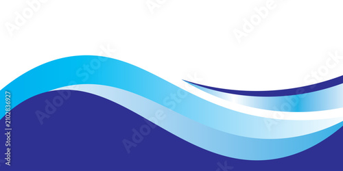 Abstract elegant blue wavy background template for corporate technology banner