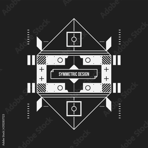 Fotografía Futuristic abstract geometric composition with symmetric design and tech layout
