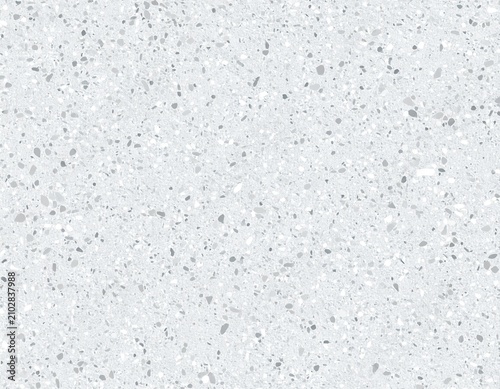Light gray terrazzo texture background with fine aggregate, abstract interior design surface pattern