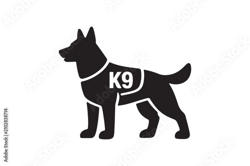 Police K9 Dog Silhouette Icon | Law Enforcement Service Canine