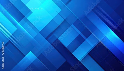 Futuristic blue geometric tech background with glowing lines.