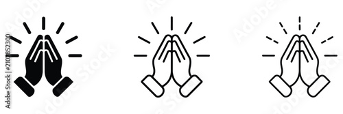 Foto praying hands icon set featuring faith, religion, gratitude, hope, spiritual dev
