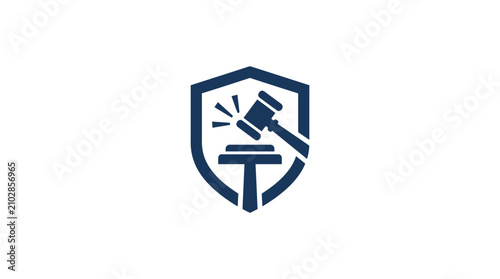 Foto Shield logo with gavel icon symbol.