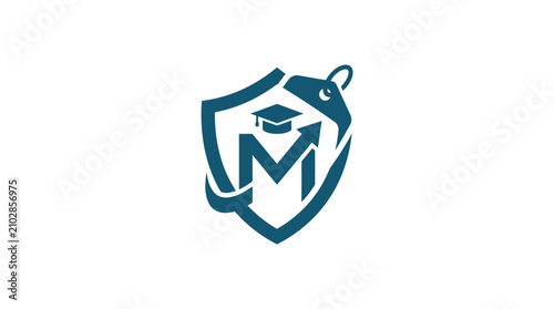 Shield logo with graduation cap.