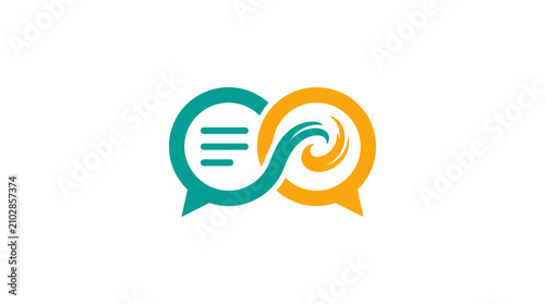 Fotografie Speech bubbles communication symbol logo.