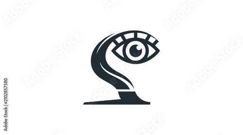 фотографія Stylized eye with curved eyebrow design.