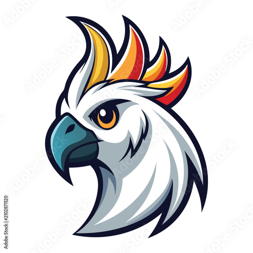 Cockatoo Bird Head Mascot Logo Premium Vector Illustration