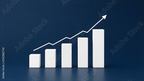 business growth graph with rising arrow, successful strategy