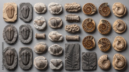 Fossil Specimen Collection Paleontological Reference Trilobite Brachiopod Crinoid Ammonite Plant Fossils Natural History