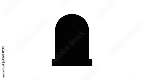 Obraz na płótnie Helloween Minimalist tombstone silhouette vector, black gravestone icon on white