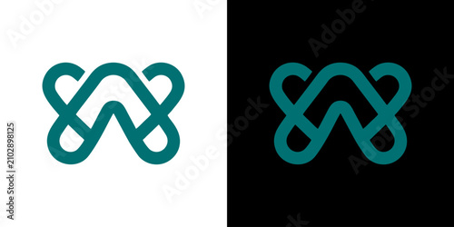Foto Sleek abstract lettermark logo design showcasing a dynamic, continuous flowing l