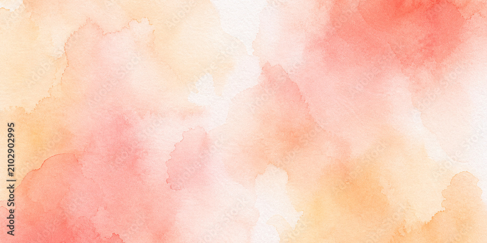 Obraz premium Soft Peach Blush Washes Warm Apricot Delicate Pigment Watercolor Texture Background