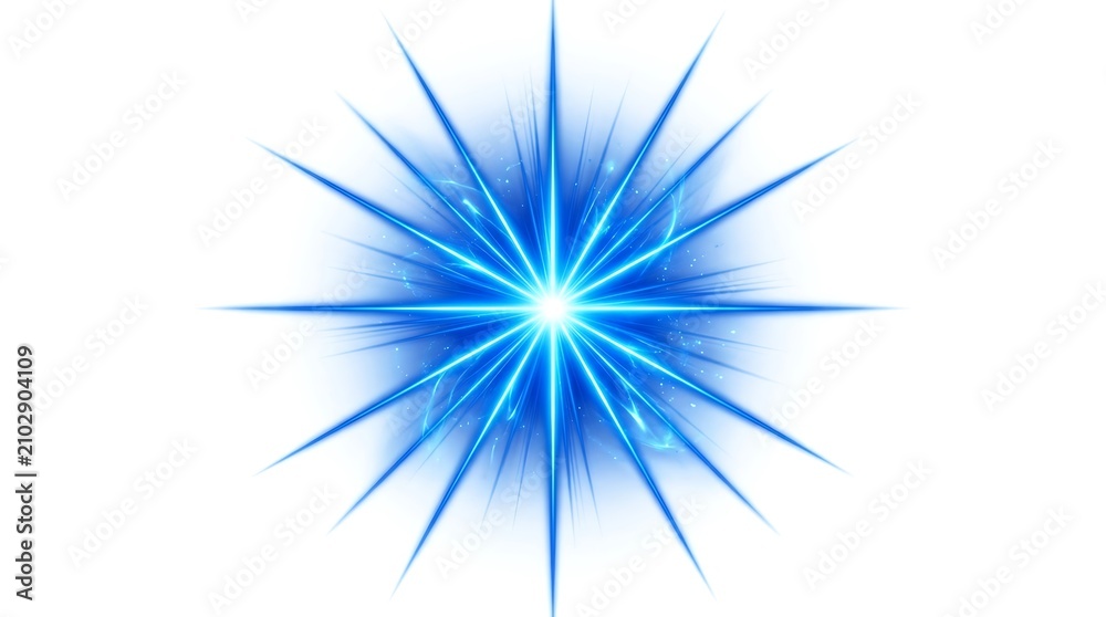Fototapeta premium Blue starburst light effect graphic design.