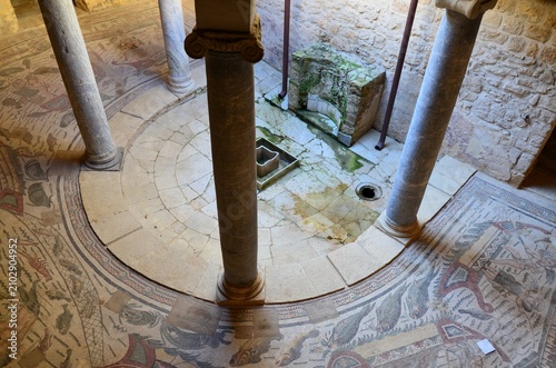 Piazza Armerina, Sicily 01.02.2020: octagonal central core of the Frigidarium