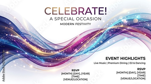 Modern festive celebration event highlights template.