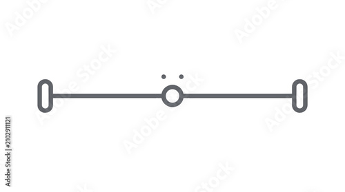 Tableau sur toile Minimal horizontal range slider line with center knob and end caps, UI control i