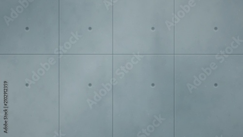 Foto Concrete wall with grid pattern and circular indentations