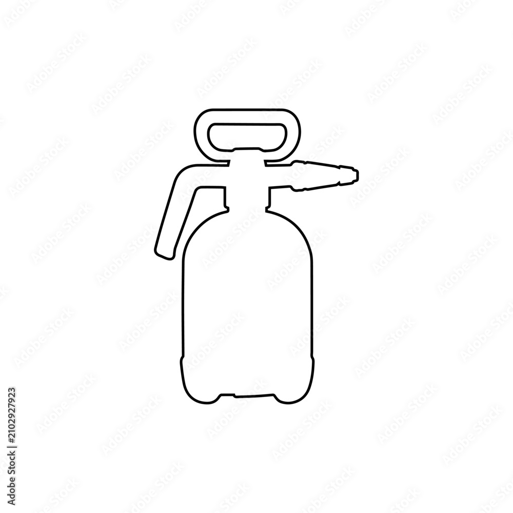 Obraz premium garden sprayer outline pesticide sprayer tool isolated on white background