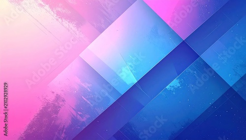 Clean geometric abstract background with pink and blue gradients.