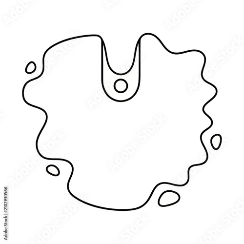 Abstract shape with circles and wavy lines
