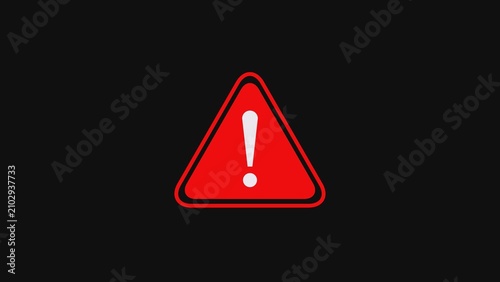 A warning sign with an exclamation mark on a transparent background