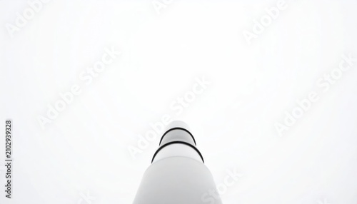 Minimalist white object perspective on bright white background