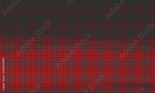 Abstract Dark Red Halftone Dot Grid Background, Black Red Gradient Dotted Pattern Design