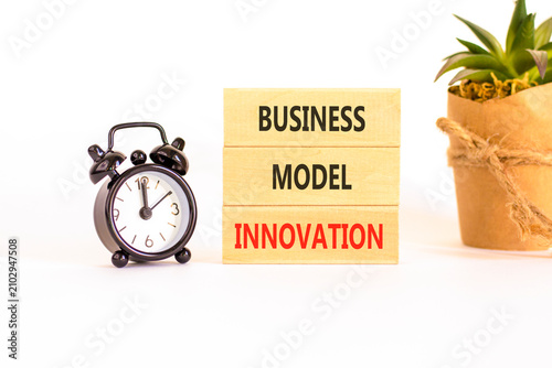 Cuadro en lienzo Business model innovation words symbol
