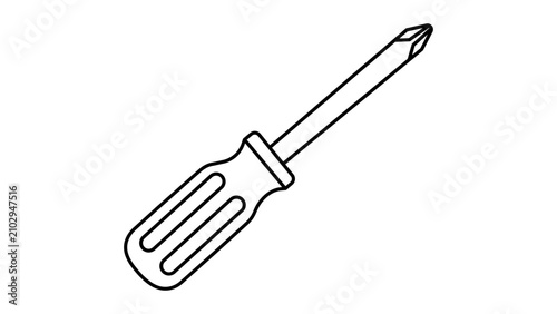 Konstfotografi Phillips screwdriver vector icon featuring a cross-head tip and editable stroke, professional hand-drawn illustration for repair manuals, construction toolkits, and hardware maintenance, scalable