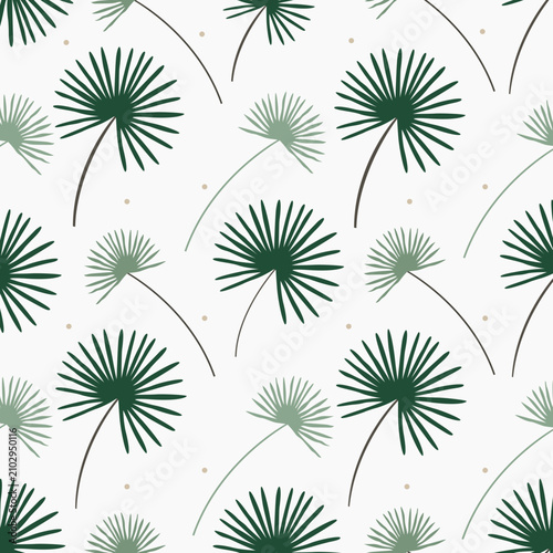 Fan Palm Leaf Vector Pattern