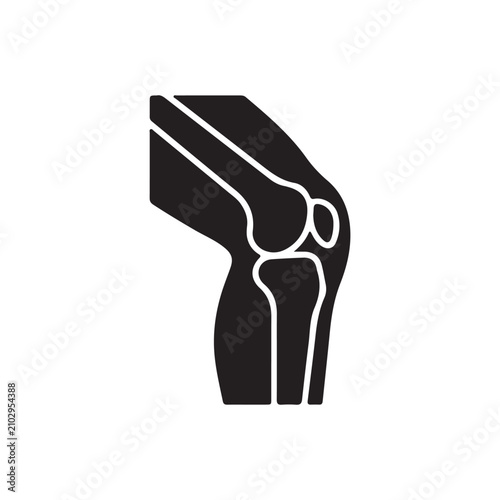 Knee icon silhouette icon vector flat design.