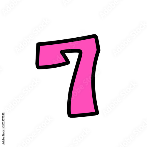 Hand Drawn colour full Number Bubble Font Cartoon Typography Illustration