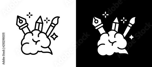 Fotografie Artistic Thinking whiteblack icon