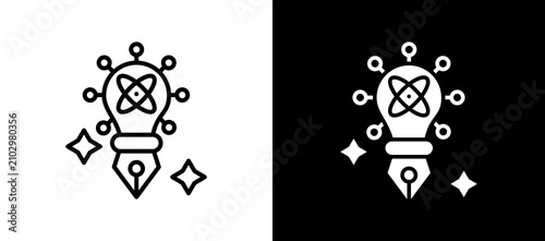 Tablou pe pânză Creative Innovation whiteblack icon