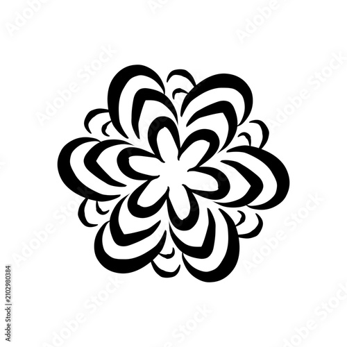 Hand Drawn Flower Black Outline Doodle Illustration