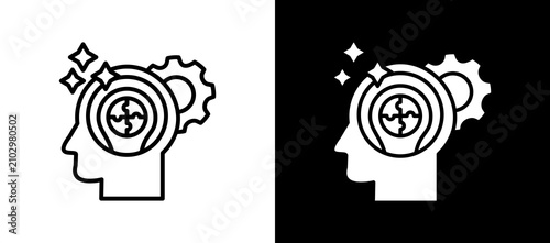 Bild auf Leinwand Creative Mindset whiteblack icon