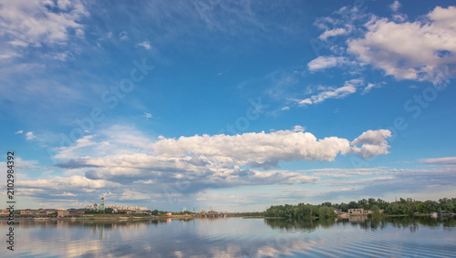 An ancient Russian city on the river bank