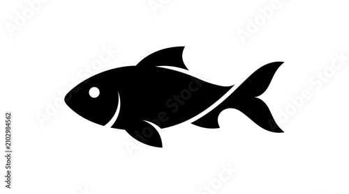 Silhouette of a Fish Swimming in Water.
